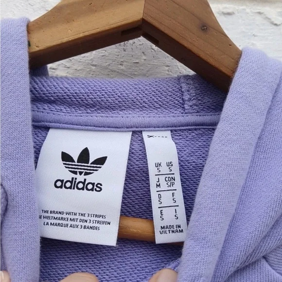 Adidas Tricolor Hoodie Lavender Trefoil Small Pullover - Picture 6 of 13